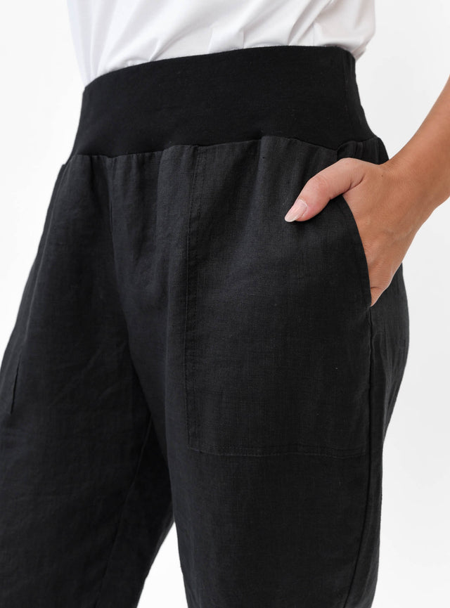 Tatum Black Linen Pants