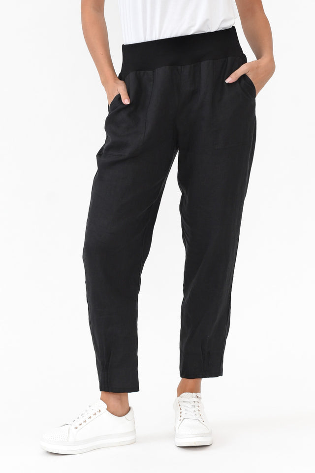 Tatum Black Linen Pants