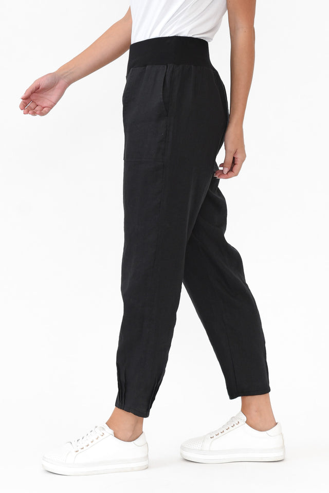 Tatum Black Linen Pants