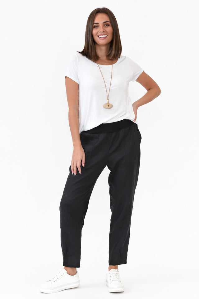 Tatum Black Linen Pants