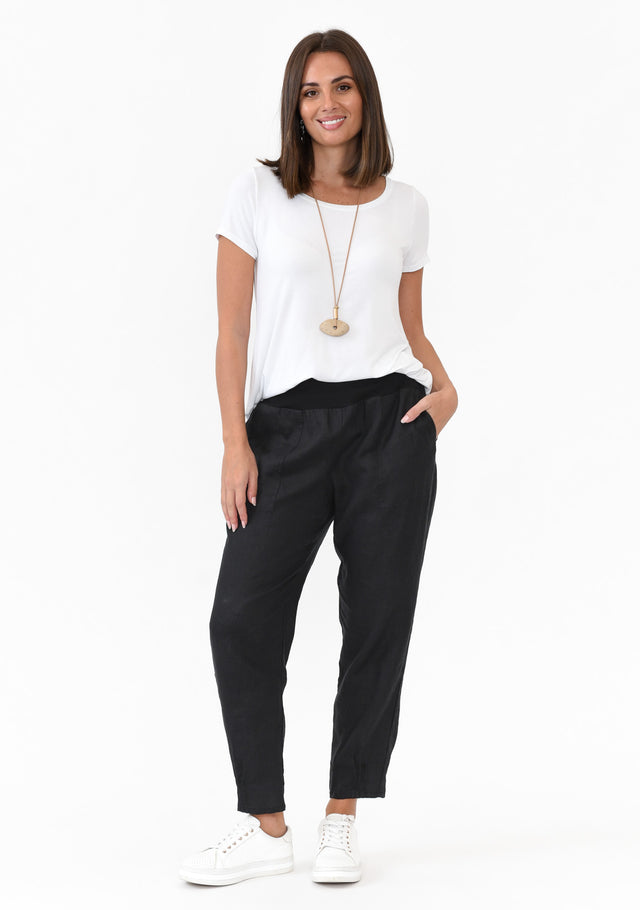 Tatum Black Linen Pants