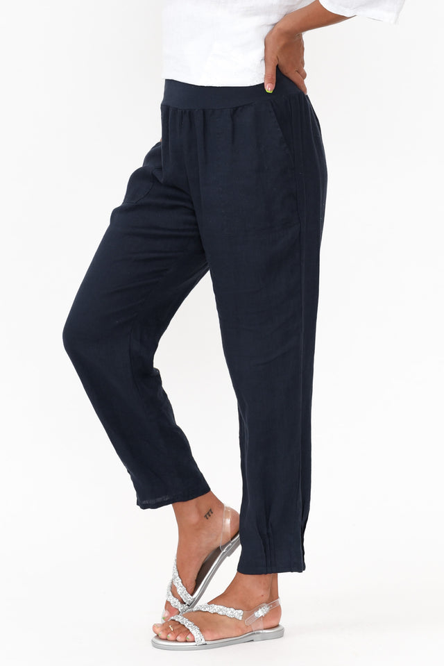 Tatum Navy Linen Pants