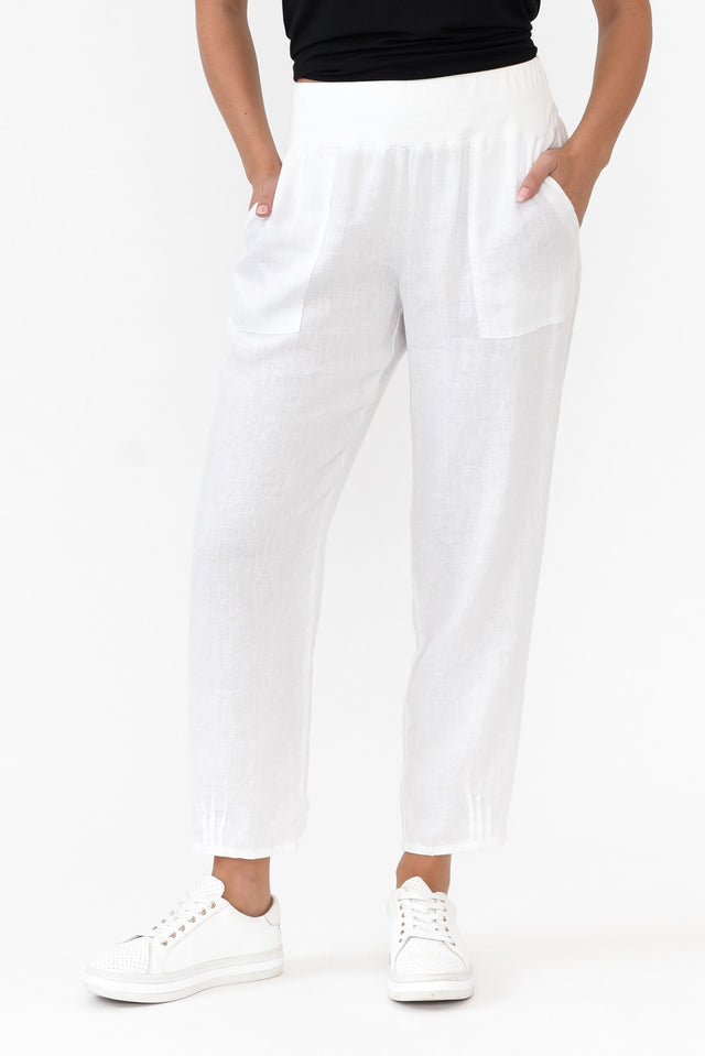 Tatum White Linen Pants