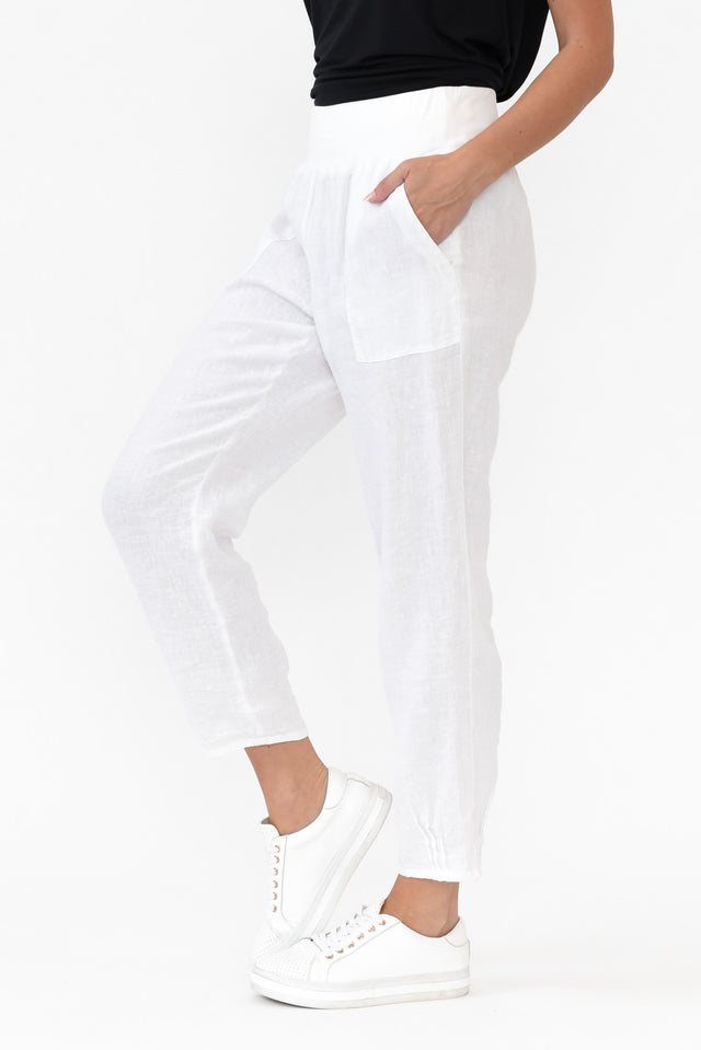 Tatum White Linen Pants