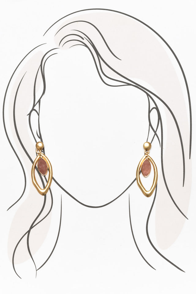 Teagan Pink Stone Drop Earrings