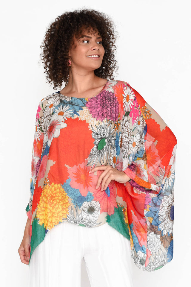 Trevino Summer Daisy Silk Overlay Top neckline_Round 