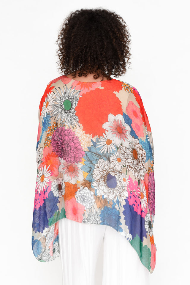 Trevino Summer Daisy Silk Overlay Top