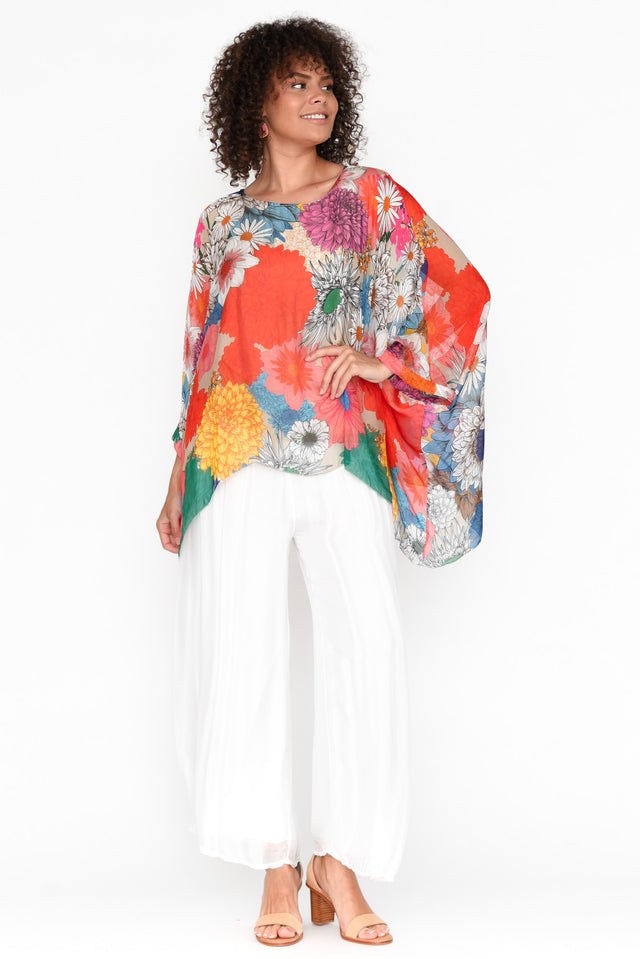 Trevino Summer Daisy Silk Overlay Top