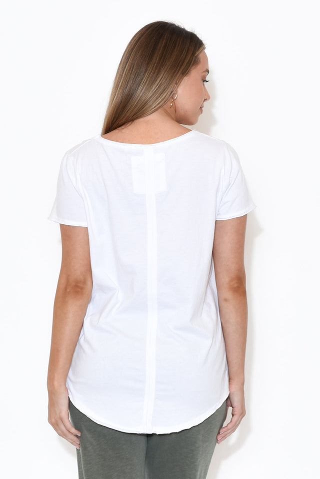 White Cotton Fundamental Vee Tee