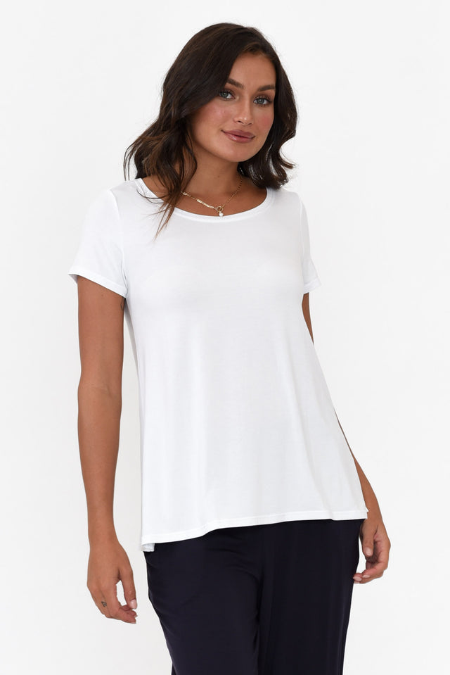 White Micro Modal Swing Tee