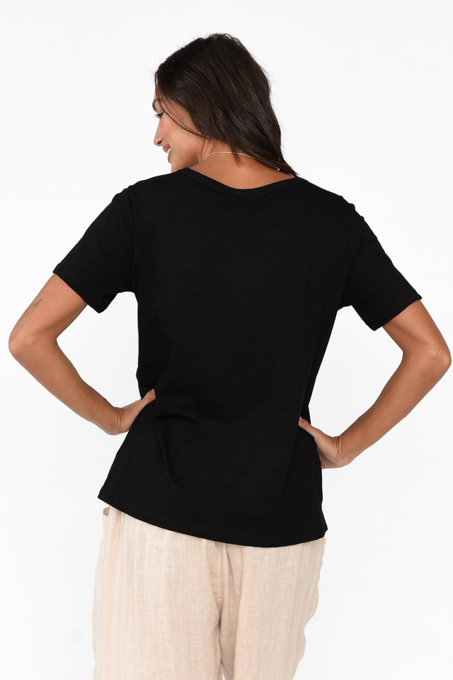 Wynne Black Cotton Tee