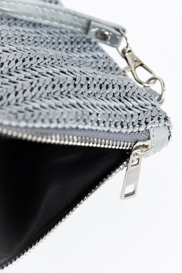 Zila Silver Woven Crossbody Bag