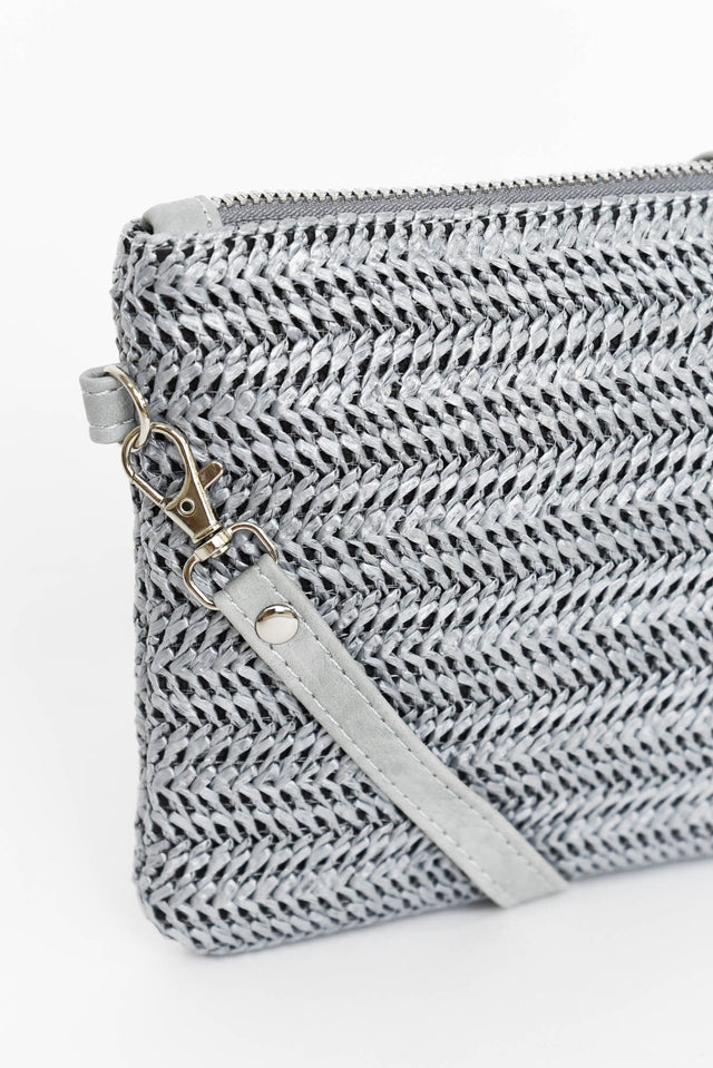 Zila Silver Woven Crossbody Bag